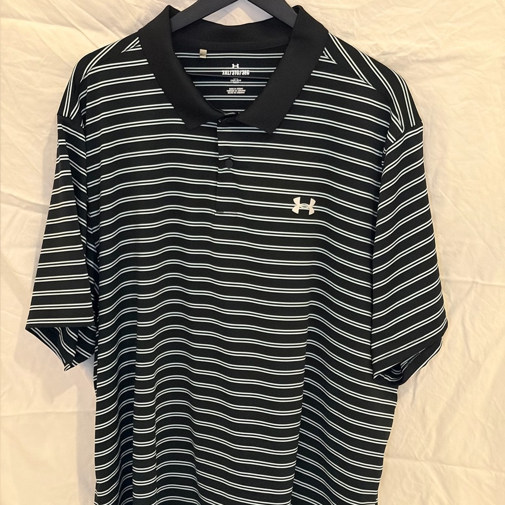Under Armour Men's Black and White Polo Shirt